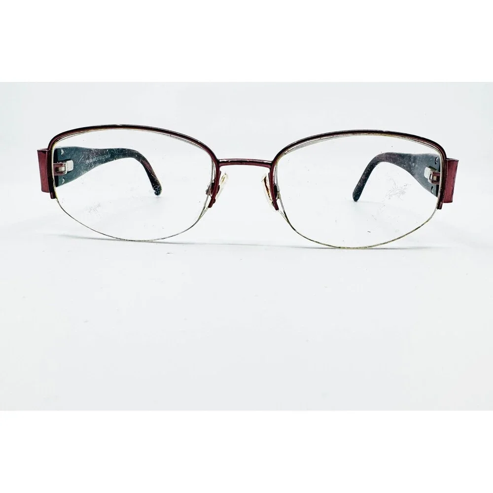 Sophia Loren Beau Rivage 52 Eyeglasses Womens Burgundy Rhinestone Frames 52mm